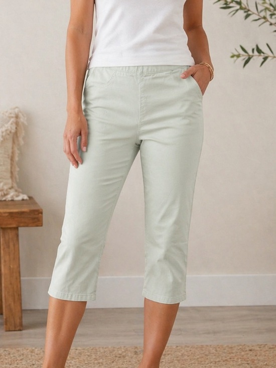Banana Republic Pants - Banana Republic Mint Green Capri Pants Size 8 Petite Stretch Cotton Cropped